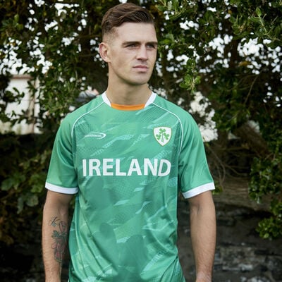 Ireland Sublimated Performance Top With Shamrock Crest Design, Green Colour